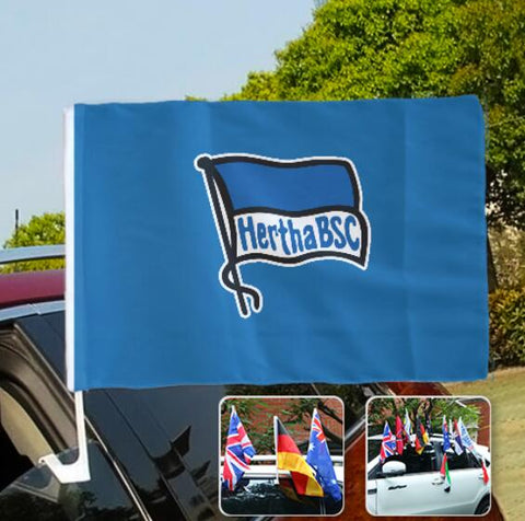 Hertha Berlin Bundesliga Autofenster flagge