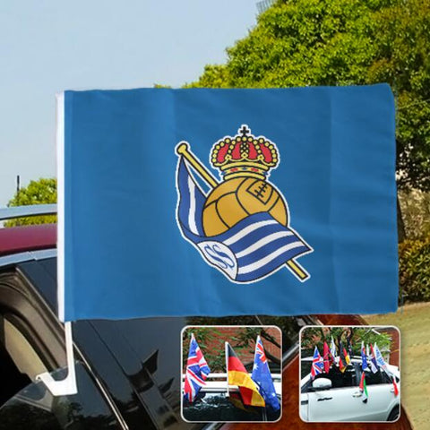 Real Sociedad La Liga Bandera de la ventanilla del coche