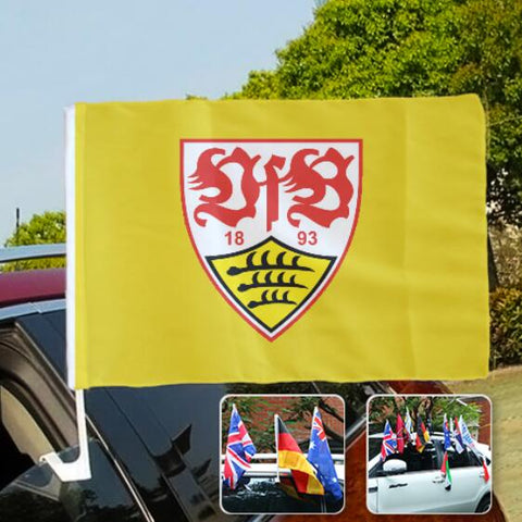 VfB Stuttgart Bundesliga Autofenster flagge