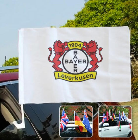 Bayer Leverkusen Bundesliga Autofenster flagge